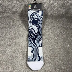 Strideline Penn State Socks Navy White Marble Swirl Athletic Crew Unisex OSFA